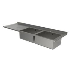 double bowl single drainer sink