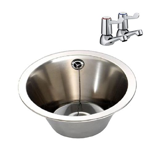 Stainless Steel Inset Wash Bowl With Lever Taps image