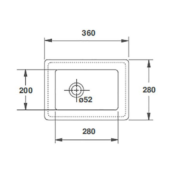 Washware Essentials Lab Sink 360mm x 280mm x 178mm Deep