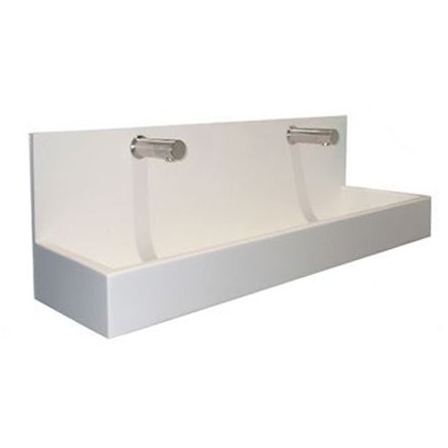 Sit-On Corian Splashback Style Wash Troughs