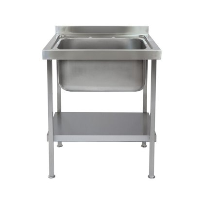 750mm Single Bowl Catering Sink on a Frame 650mm Projection