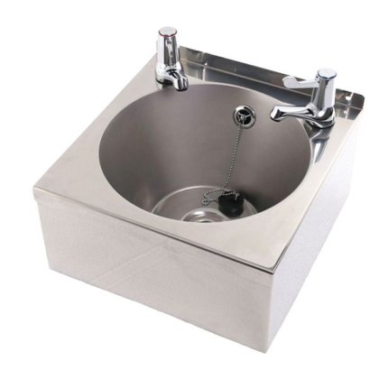 Stainless Steel Compact Wash Basin With Lever Taps Stainless Steel Compact Wash Basin With Lever Taps