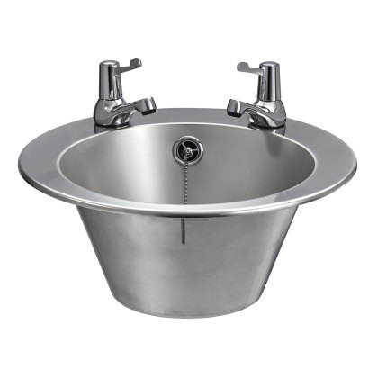 Stainless Steel Inset Wash Basin With Lever Taps Stainless Steel Inset Wash Basin With Lever Taps