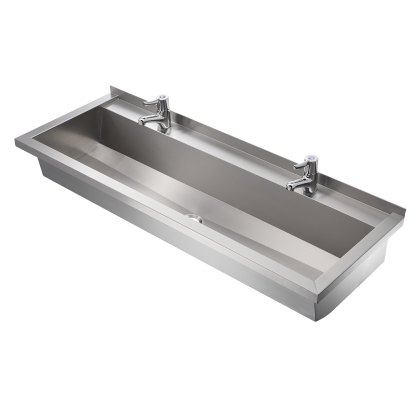 Commercial Wash Trough With Monobloc Mixer Taps Commercial Wash Trough With Monobloc Mixer Taps