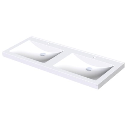 KWC DVS Miranit Double Quadro Wash Basin