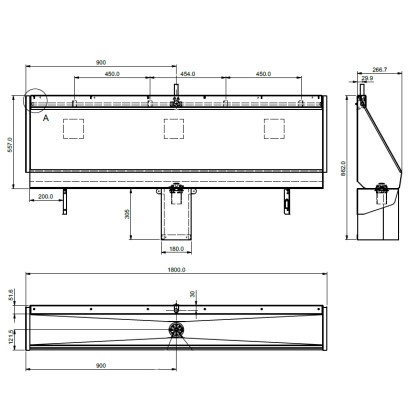 1800mm Trough Urinal - Back or Top Entry