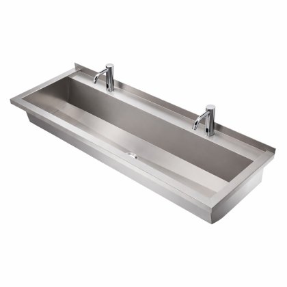 Commercial Wash Trough With Infra Red Sensor Taps