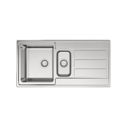 Kitchen Inset One & Half Square Sink Bowl & Drainer