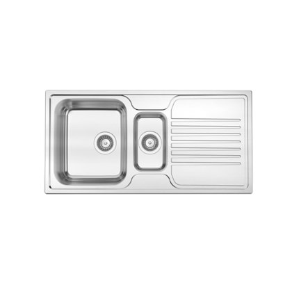 Kitchen Inset One & Half Sink Bowl & Drainer