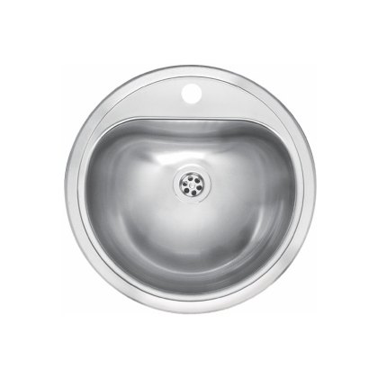 Inset D Shape Sink No Overflow