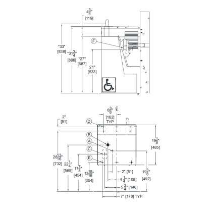 Wall Mounted Accessible Drinking Fountain (Non Chilled)