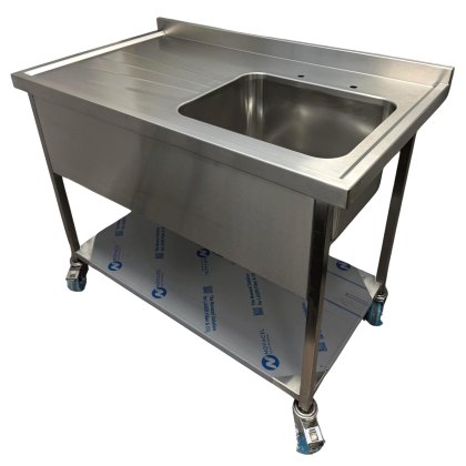 Mobile Catering Sink Single Bowl Single Drainer 1200mm x 700mm