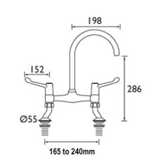 Bridge Deck Lever Sink Mixer