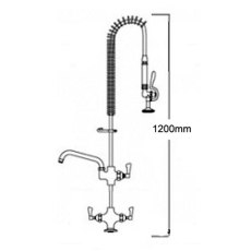 Catering Pre Rinse Spray Unit With Pot Filler - Single Tap Hole Catering Pre Rinse Spray Unit With Pot Filler - Single Tap Hole