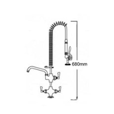 Short Pre Rinse Spray Unit With Pot Filler - Single Tap Hole Short Pre Rinse Spray Unit With Pot Filler - Single Tap Hole