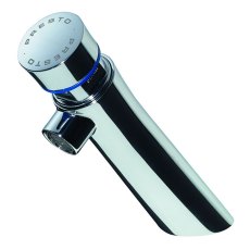 Angled Press Button Tap - Blue Indice