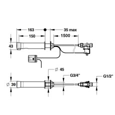 Wall / Panel Mounted Sensor Tap - Mains Power Supply