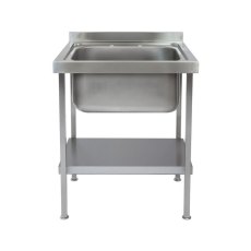 750mm Single Bowl Catering Sink on a Frame 650mm Projection