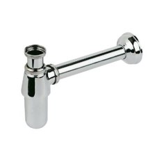 32mm Chrome Brass Bottle Trap With Pipe and Flange