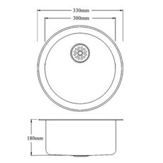 Stainless Steel Round Inset Dental Sink