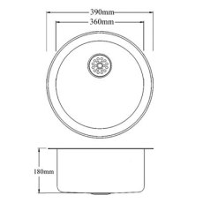 Stainless Steel Circular Inset Dentist Sink