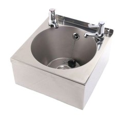 Stainless Steel Compact Wash Basin With Lever Taps Stainless Steel Compact Wash Basin With Lever Taps