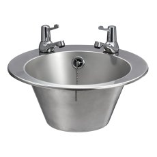 Stainless Steel Inset Wash Basin With Lever Taps