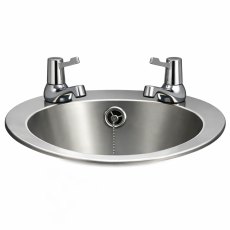Stainless Steel Inset Wash Basin With Lever Taps