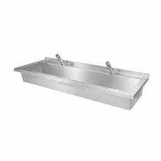 Commercial Wash Trough With Press Button Taps