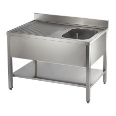 Catering Single Bowl Single Drainer On Frame 1200mm