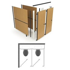 Toilet Cubicles in a Box - Against Walls