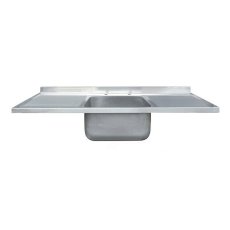 1500mm SBDD Single Bowl Double Drainer Catering Sink Top 600mm Projection