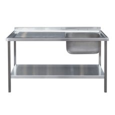 1200mm Catering Sink Bowl with Drainer on Frame 600mm Projection