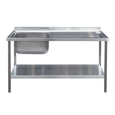 1200mm Catering Sink Bowl with Drainer on Frame 600mm Projection