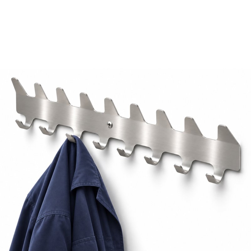 10 hook stainless steel coat rail