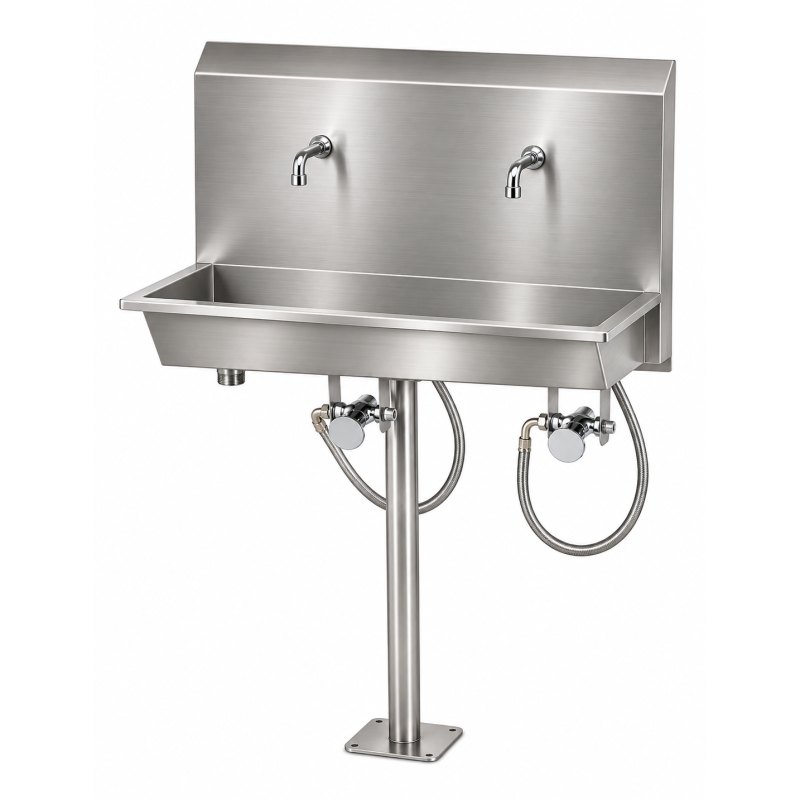 2 station knee operated handwash station