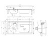 1200mm sluice sink and sink bowl - left hand dimensions