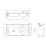 1200mm sluice sink and sink bowl - right hand dimensions
