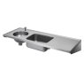 top entry left hand DUHS combined sluice sink with sink bowl and drainer