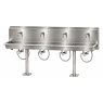 four station handwash unit with knee operation