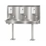 three station handwash station with sensor operated heaters