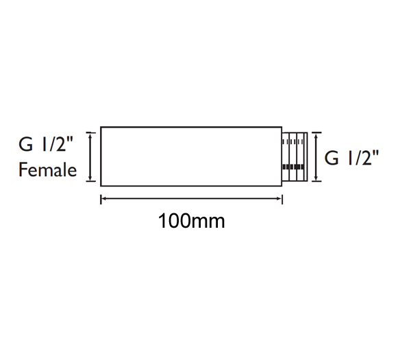 100mm bib tap extension dimensions