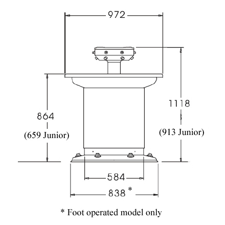 image of 6 person washfountain dimensions