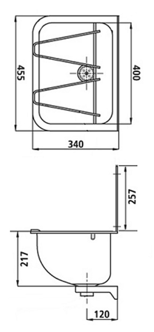 picture of wall mounted bucket sink dimensions