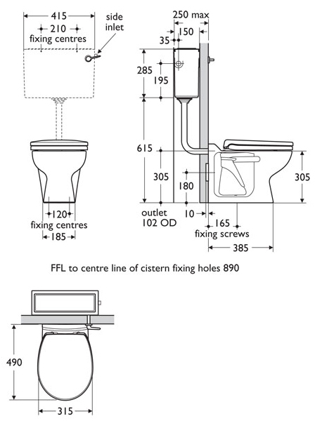 image of infant height toilet sizes