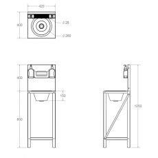 wash basin unit on frame dimensions