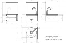 hands free hand wash basin dimensions
