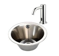 inset wash bowl with infrared taps