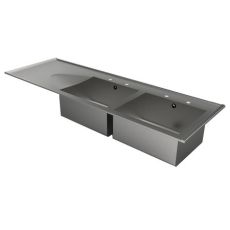 inset double bowl catering sink
