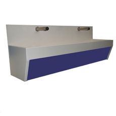solid surface wash trough with wall mounted taps